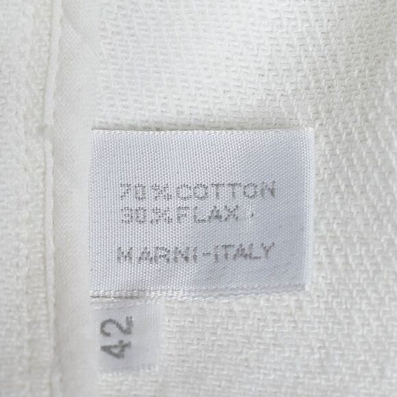 Marni White Cotton & Linen Contrast Button Detail Jacket M - Picture 5 of 5